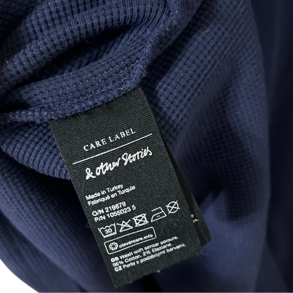 & OTHER STORIES Navy Knit Polo Long Sleeve Dress - Picture 4 of 6